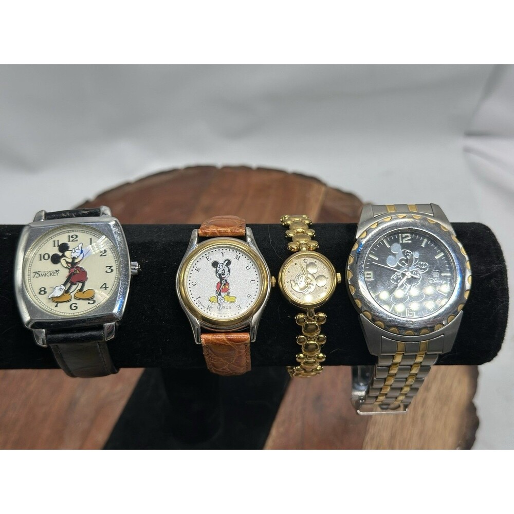 Disney Mickey Minnie Mouse Watch Collection Lot Of 4 GUC